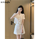 她芙（tafu）品牌女裝小香風(fēng)套裝女2025夏裝新款時(shí)尚氣質(zhì)顯瘦遮肉半身裙兩件 圖片色 M