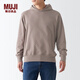 無(wú)印良品（MUJI）  男式 緊密編織毛圈 套頭衛(wèi)衣 連帽衛(wèi)衣 潮流 ABI09A2A 淺灰棕色 L 175/100A