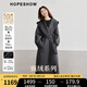 紅袖【甄絨系列】雙面呢大衣冬季2024新款女裝高端氣質(zhì)連帽領(lǐng)毛呢外套 深灰080 M
