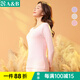 AB內(nèi)衣女彈力棉親膚彩條套裝秋冬常規(guī)保暖長(zhǎng)袖長(zhǎng)褲打底基礎(chǔ)套裝 胭脂彩條（女） XL