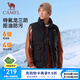 駱駝運(yùn)動三防羽絨馬甲男立領(lǐng)防潑水內(nèi)搭保暖背心外套 J34CR08637，幻影黑 ，中性款 L