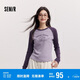 森馬（Semir）[商場(chǎng)同款]長(zhǎng)袖T恤女拼色插肩袖小狗2024冬修身衣服101724101010