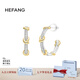 HEFANG何方珠寶愛心結(jié)耳環(huán)銀簡約耳飾輕奢高級感七夕情人節(jié)禮物送女友 銀色
