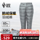 黑冰男女款外穿防寒羽絨褲戶外加厚保暖600蓬鵝絨褲 FAF8155 灰色 XL