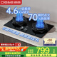 德意（DE&E）【星火】燃?xì)庠?鋼化玻璃 雙眼灶具 4.6kW大火力 高熱效率 全尺寸適配 灶具JZY-716A（液化氣）