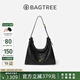 BAGTREE包包樹圖南植鞣皮hobo女包2025年新單肩斜挎包通勤餃子包七夕禮物 檀黑色-大號(hào) 贈(zèng)斜挎延長(zhǎng)肩帶 高級(jí)小眾