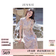 JESSIE【博主同款x花影】JESSIE法式氣質(zhì)連衣裙夏季優(yōu)雅精致修身碎花裙 花色 M