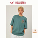 HOLLISTER25夏新款LOGO情侶棉質(zhì)海島baggyT恤男裝女裝KI323-5005 深綠色 L (180/108A)