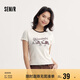 森馬（Semir）史努比系列短袖T恤女短款緊身撞色風(fēng)夏季小個(gè)子印花101524100004