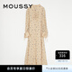 moussy 女裝新款優(yōu)雅淑女風(fēng)抽褶系帶刺繡連衣裙010FAW30-7330 071淺米色 M 00002