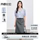 尚都比拉夏季氣質(zhì)通勤風(fēng)女裝套裝短袖雪紡襯衫配A字半身裙顯瘦藏肉兩件套