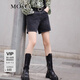 MO&Co.夏季修身高腰單車(chē)褲牛仔褲M(mǎn)BB2SOTT18 摩安珂moco 牛仔黑色 M