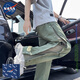 NASAWASSUP美式機能透氣沖鋒褲子男夏季速干防水排扣寬松直筒休閑長褲子 綠色K22-HMFS XL 【建議110斤到130斤】
