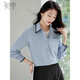 初申春秋長(cháng)袖襯衫女翻領(lǐng)刺繡設計簡(jiǎn)約口袋百搭通勤襯衣上衣S143C2037