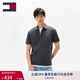 TOMMY JEANS【潮流鑲邊】25夏季男裝純棉珠地網(wǎng)眼商務(wù)翻領(lǐng)短袖T恤POLO20745 灰黑色PT2 M