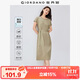 佐丹奴抗皺保型連衣裙女簡(jiǎn)約風(fēng)配腰帶圓領(lǐng)連肩短袖t恤裙05465495