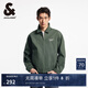 杰克·瓊斯（JACK&JONES）25年男裝春秋款外套男多色商務(wù)休閑夾克翻領(lǐng)100%純棉行政夾克短款 E03百里香綠 L
