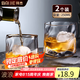 拜杰玻璃威士忌酒杯 歐式異行烈酒杯洋酒杯家用水杯玻璃杯套裝 2只裝