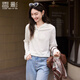 香影超好看連帽白色薄款衛衣女長(cháng)袖2026春裝新款寬松套頭提花上衣 米白 M 160/84A/95-110斤