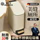 WCZ德國夾縫垃圾桶衛(wèi)生間窄10cm超極薄小號2025新款廁所縫隙有蓋紙桶 啞光白6L(壓紋)(金腳踏)