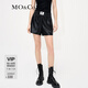 MO&Co.三醋酸混紡LOGO織嘜高腰運(yùn)動(dòng)時(shí)尚短褲褲子女 黑色 S 160