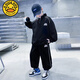 G.DUCKKIDS小黃鴨男童春裝套裝2025新款兒童運動服春秋季男孩衛(wèi)衣兩件套潮帥 黑色 160 cm