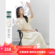 梵希蔓萊賽爾肌理感杏色法式連衣裙女2025夏季新款收腰顯瘦長(zhǎng)裙子 A0397 杏色 L