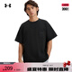 安德瑪（UNDERARMOUR）春夏Pocket男女情侶口袋運(yùn)動(dòng)休閑短袖T恤1389372 黑色001 XL