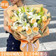 領(lǐng)香鮮花速遞香檳玫瑰花束表白送女友老婆生日禮物全國同城配送 11朵香檳11朵白百合花束