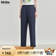 MsShe【速干錦綸顯瘦錐形九分褲】大碼女裝2025款夏裝胖mm 藏青藍色現(xiàn)貨 3XL
