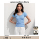 ABERCROMBIE & FITCH【多色亨利領(lǐng)】女裝25夏季經(jīng)典小麋鹿修身短袖T恤KI139-5271 藍(lán)色 XS (160/84A)