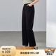 纖莉秀【空氣感簡(jiǎn)約舒適休閑百搭褲子】大碼女裝胖mm2025春裝新款0587 黑色 XL