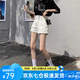 蘿美醬白色牛仔短褲女夏季2025新款高腰顯瘦a字卷邊辣妹熱褲設(shè)計(jì)感小眾 白色牛仔短褲 28 二尺一