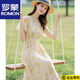 羅蒙（ROMON）溫柔約會(huì )雪紡連衣裙女夏季2025新款今年流行收腰海邊度假碎花長(cháng)裙 圖片色 L 建議105--114斤