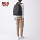 無印良品（MUJI）帶PC收納袋 雙肩包 雙肩背包 女旅行包書包電腦包  ECE01A5S 黑色 長43*寬32*高14cm