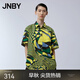 JNBY/江南布衣春夏襯衫寬松OL風休閑女棉質(zhì)中長款格紋印花5N4210840 799/黃綠組合 M