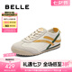 百麗（Belle）學(xué)院風(fēng)德訓(xùn)鞋女2025夏新商場同款薄底運動網(wǎng)面休閑鞋D8H1DBM5 米白色/黃 37 (235mm)