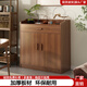 第一森林茶水柜實(shí)木色餐邊柜儲(chǔ)物柜置物柜家用備餐柜客廳靠墻一體收納柜 【兩門一抽+護(hù)欄】 胡桃木色60cm 組裝（自行組裝）