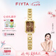 飛亞達（FIYTA）【七夕禮物】女士手表女 傾城東方美人蘇繡款石英女表送女友老婆 楓葉棕