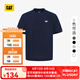 CAT卡特25春夏新品男士戶外經(jīng)典款雙色厚版發(fā)泡印花短袖T恤七夕禮物 藏青 2XL