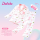 笛莎【100%A類棉】兒童睡衣秋冬季女童家居服青少年寶寶空調(diào)服套裝