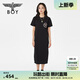BOY LONDON【夏日畫廊】夏女士長裙顯瘦開叉寬松黑色連衣裙W17703 黑色 M
