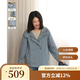 無(wú)色無(wú)味（wusewuwei）25年秋季新品簡(jiǎn)約拼接連帽上衣休閑短款風(fēng)衣外套女裝 星藍(lán) L （38）