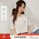 茵曼（INMAN）全棉百搭寬松短袖T恤女2025夏季繡花舒適簡約休閑套頭上衣 米白色 M