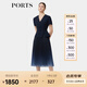 PORTS寶姿春季新品女裝優(yōu)雅收腰二合一網(wǎng)紗漸變百褶拼接連衣裙 丈青 L (8)