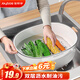 佳幫手瀝水籃洗菜籃子雙層洗水果籃廚房洗菜盆水果盤 小號