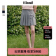 ELAND衣戀半身裙女高收腰顯瘦廓形短裙通勤百褶裙2024夏季新款 淺灰色(16)L/Grey XS 155