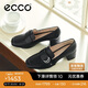 愛步（ECCO）夏季通勤簡約風(fēng)方頭粗跟高跟鞋 型塑290953 黑色37