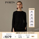 PORTS寶姿新品女裝氣質百搭開衩袖毛衫LN9K472JXF030 黑色混色 M/L
