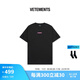 VETEMENTS25年新款設(shè)計(jì)款個(gè)性簽名LOGO重磅純棉100%短袖t恤高檔潮牌男女士 黑色 M